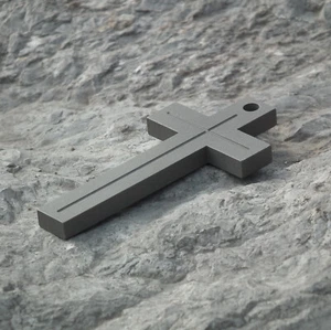 Titanium pry bar EDC Crucifix Cross Catholic Religious necklace pendant ornament - Picture 1 of 3