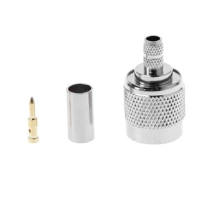 TNC Male Plug RF Coax Connector Crimp Nickelplated For Cable RG58 RG142 RG400 LM - Picture 1 of 8