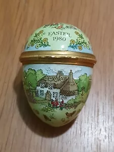Halcyon Days Enamel Bilston Easter Egg Trinket Box 1980 (G8) - Picture 1 of 8