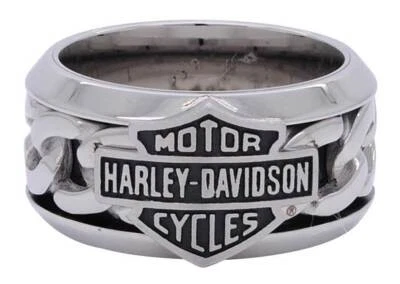 Barra de cadena y escudo de acero inoxidable para hombre Harley-Davidson anillo H-D HSR0031 Foto 1 de 3