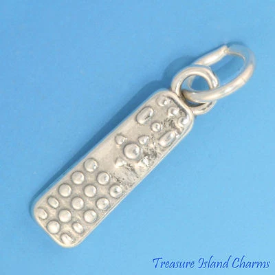TV Cable Remote Control 3D 925 Solid Sterling Silver Charm Television USA MADE - Image 1 of 2