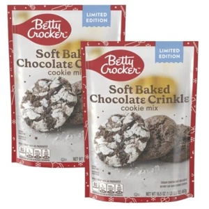 Betty Crocker Soft Baked Chocolate Crinkle Cookie Mix Limited Edition 2Bags 16.5 - Picture 1 of 4