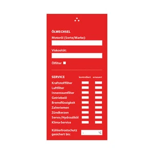 Öl Service Anhänger rot 1-250 Stück Inspektions- Ölwechselanhänger Kundendienst - Bild 1 von 10