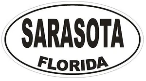 Sarasota Florida Oval Bumper Sticker or Helmet Sticker D1593 Euro Oval - Bild 1 von 1
