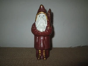 Vintage 6" Ghisa Babbo Natale Coin Bank Riproduzione Hubley Design - Foto 1 di 7