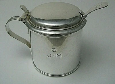 OLLA MOSTAZA PLATA ESTERLINA Black Starr Frost Gorham y CUCHARA PLATEADA Watson c1920 Foto 1 de 4