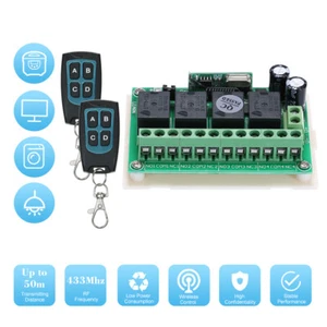 DC 12V 4CH Channel 433Mhz Wireless RF Switch Long Wireless Remote Z6Z6 - Picture 1 of 10