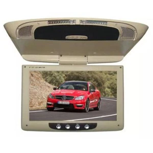 1X 9" TFT LCD Roof Mount Monitor Flip-Down Screen Overhead Video Ceiling Display - Picture 1 of 11