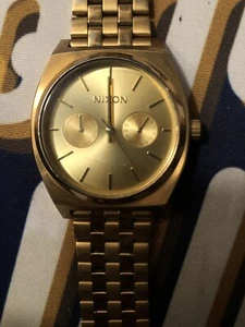 NIXON Time Teller, 100m Stainless Steel, All Gold Watch, - Picture 1 of 7