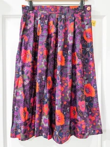 NEW Vintage 70s 80s Diversity Petites Floral Purple/Red Flower Skirt Women’s - Picture 1 of 4
