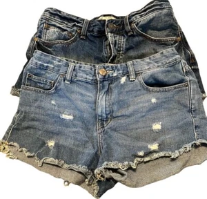 Pantalones cortos Free People Distressed dos pares talla 28 - Imagen 1 de 5