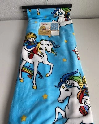 Rainbow Brite 50 X 70 «синий плюшевый плед Starlite лошадь Twink Sprite новый - Изображение 1 из 4
