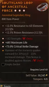 Diablo 4 S9 Season 9 Mad Wolf's Glee 4GA special affix max roll 7 - Picture 1 of 1