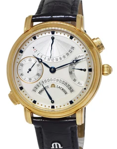 Maurice Lacroix Masterpiece Retrograde 18k YG Silver Dial Mens Watch/Box MP7018 - Picture 1 of 9