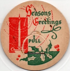 Milk Bottle Cap - Seasons Greetings - (candle, holly/berries)- red & green - Picture 1 of 1