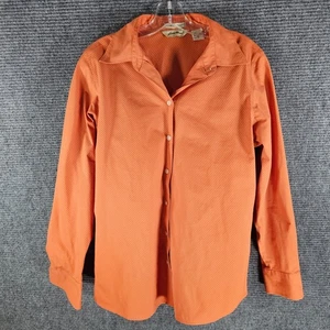Eddie Bauer Hemd Damen Large Tall Button-Down knitterarm orange gestreift - Bild 1 von 8