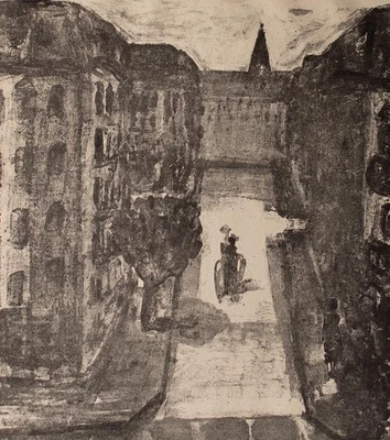 Andreas Brexendorff Berlin Stadtansicht Ostdeutsche Kunst Lithografie 1980er - Bild 1 von 2