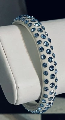 Blue Rhinestones Resin Bangle Bracelet - Image 1 of 4