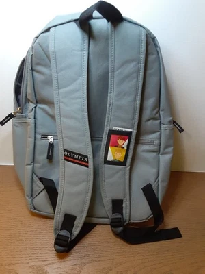 Mochila Olympia Princeton 18" Gris Funda para Laptop Bolsillos Laterales Resistente al Agua Foto 1 de 4