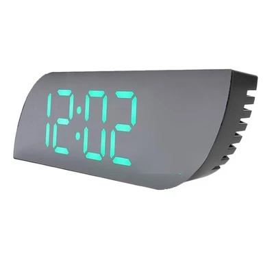 .LED Mirror Clock USB Plug In AAA Battery Backup Snooze Digital Alarm Clock With - Image 1 of 4