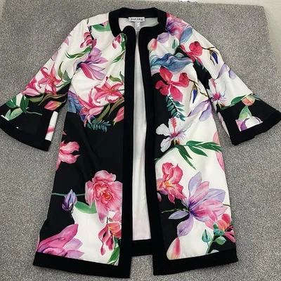 Vestido Joseph Ribkoff Floral Acuarela Plumero Kimono Frente Abierto Mujer 8 Foto 1 de 4
