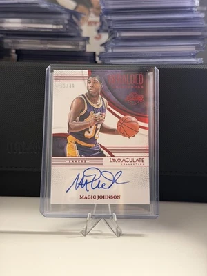 MAGIC JOHNSON 2024-25 IMMACULATE HERALDED SIGNATURES AUTO /49 - Image 1 of 2