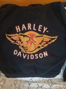 Sudadera con capucha Harley Davidson vintage talla M negra, bordada  - Imagen 1 de 4