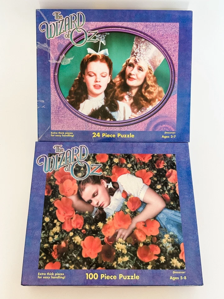 The Wizard Of Oz Pressman 24 Piece & 100 Piece Puzzles Lot 2 Glenda Dorothy Popp - Image 1 of 4