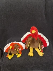 Nuovo vecchio stock Ty Beanie Buddies Gobbles 14” e Beanie Babies Gobbles 8” - Foto 1 di 10
