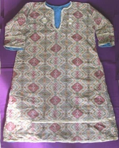 18TH CENTURY ANTIQUE CHRISTIAN RELIGIOUS CHURCH ROBE TUNIC w/METAL EMBROIDERY - Picture 1 of 10