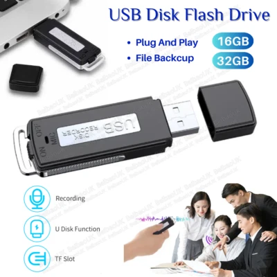 Digital Voice Recorder Mini Voice Activated Recorders Security USB Flash Drive - Image 1 of 4