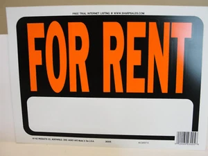 HY KO Products 3005 Plastic "For Rent" Sign, 9" x 12" - Picture 1 of 2