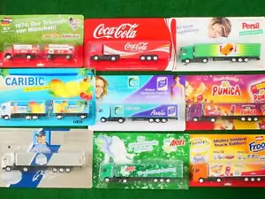 IN Set 9 Trucks Trailers Werbemodelle Coca Cola among Others Mint! Ob 1704-07-43 - Picture 1 of 7