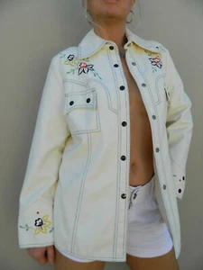 VINTAGE Western 1960s-70s Original Boho Cowgirl Rodeo Retro Vinyl Jacket - Picture 1 of 9