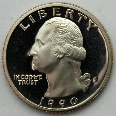 1990-S Proof Washington Quarter Cover