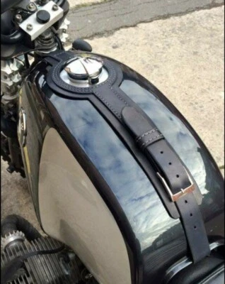 Bmw r80 r100 series 24 lt leather tank belt Cafe Racer e Scrambler. Nero Foto 1 de 4