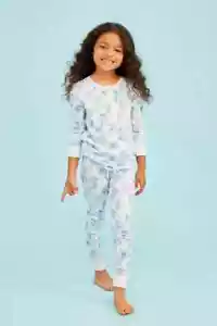 New Roller Rabbit X LoveShackFancy Kids Pastiche De Monkey Pajamas Blue 14 - Picture 1 of 6