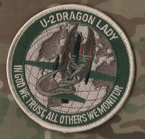 CIA U2 DRAGON LADY SPY PLANE vêlkrö PATCH: In God We Trust All Others We Monitor - Picture 1 of 6