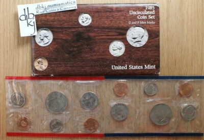 1985 Mint Set - Uncirculated Coins - 10-Coin Set - P & D - Image 1 of 4