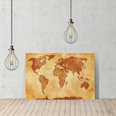 Decorative Canvas Print United Design World Map Wall Décor Ready To Hang - Image 1 of 4