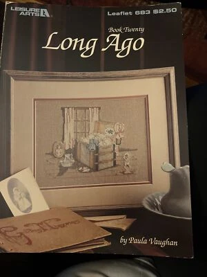 LONG AGO Cross Stitch Leaflet 683 Book 20 Paula Vaughan Antique Trunk & Clothes - Image 1 of 3