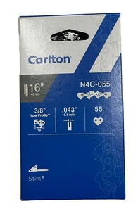 Carlton 16" 40cm N4C-055G Lo-Pro schmale Kerf Halbmeißel Kette, Schlaufe, 3/8 Zoll - Bild 1 von 2