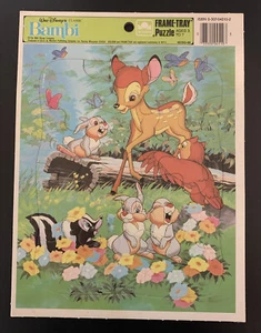 Walt Disney's Bambi 12 pc Golden Frame Tray Puzzle 4510G-51 Thumper Flower USA - Picture 1 of 6