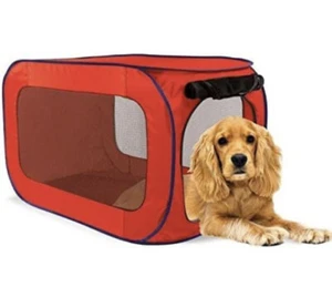 Medium  Pop Open Pet Kennel Color “Red “ 50 lbs Pet Portable Kennel New - Picture 1 of 4