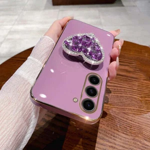 Fashion Diamond Heart Case For Samsung Galaxy S24 S23FE S22 S21 S20 S10 S9 Plus - Picture 1 of 111