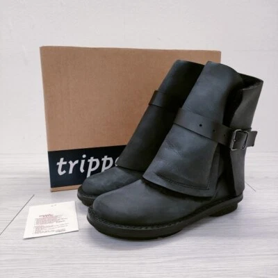 Trippen Freeze Leather Sheepskin Shearling Boots Black Size 37 - Image 1 of 4