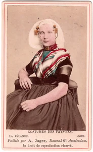 Cdv Goes.Nederland.Holland.Zeeland.Niederländische Kostüme.Album.Foto A.Jager - Bild 1 von 1