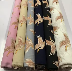 SUMMER/SPRING PRINTED POLYESTER FABRIC : BIRDS : 150CM WIDE : #CEP8 - Foto 1 di 41