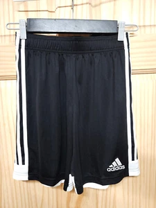 Adidas Shorts Boy Football Soccer Size L Black White Aeroready NWT - Picture 1 of 10