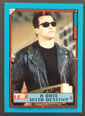T2 Terminator 1991 Arnold Date with Destiny Topps Sticker Card #11 (NM) - Image 1 of 2